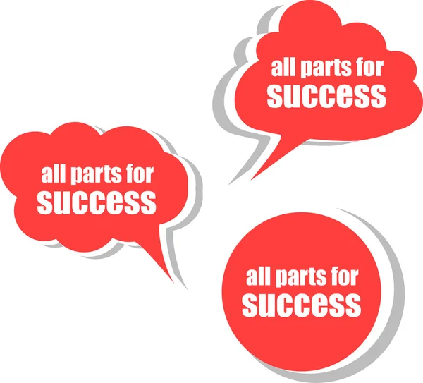 All parts for success. Set of stickers, labels, tags — Stock Photo, Image