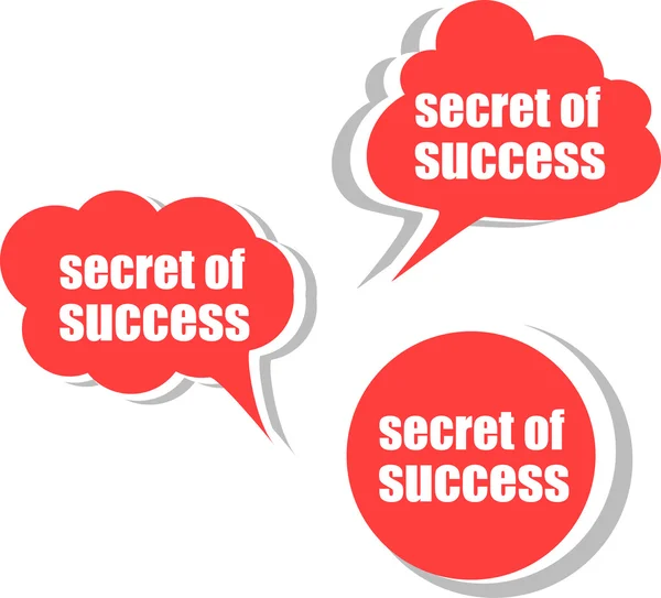 Secret of success. Set of stickers, labels, tags — Stock Photo, Image