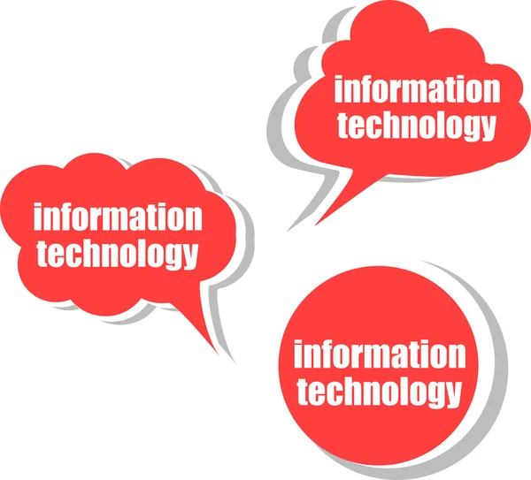 Τεχνολογία των πληροφοριών. Σετ αυτοκόλλητα, ετικέτες, ετικέτες. επιχειρησιακά εμβλήματά, infographics πρότυπο — Φωτογραφία Αρχείου