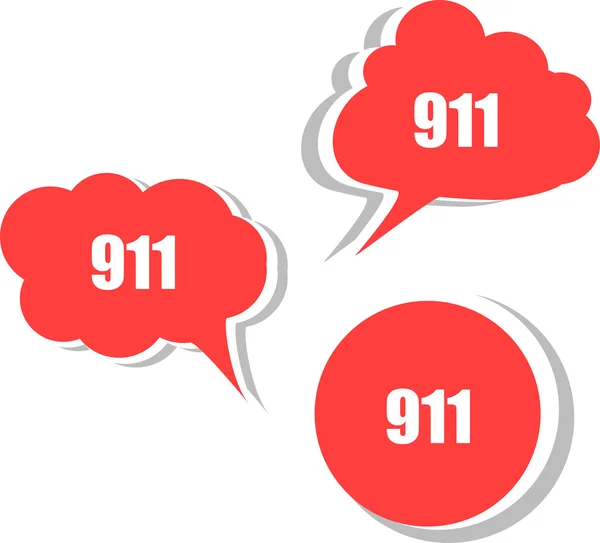 911 on modern banner design template. set of stickers, labels, tags, clouds — Stock Photo, Image