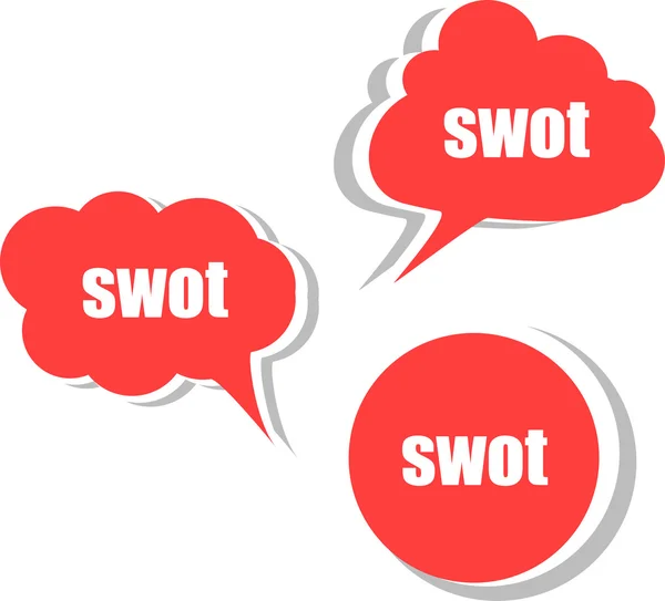 SWOT. uppsättning av dekaler, etiketter, märken. mall för infographics — Stockfoto