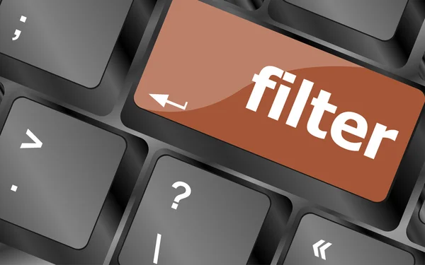 De filterknop op computer pc toets op het toetsenbord — Stockfoto