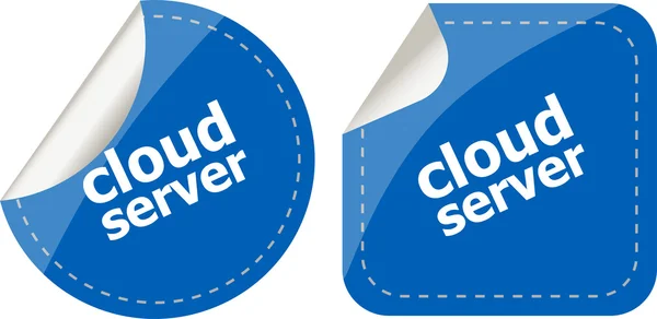 Cloud server computing concept, stickers label tag — Stock Photo, Image