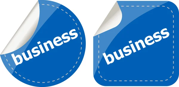 Business word på klistermärken knapp set, etikett — Stockfoto
