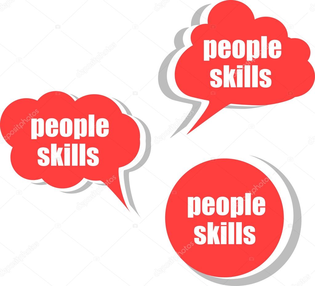 people skills. Set of stickers, labels, tags. Business banners, infographics