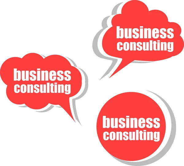 Business consulting. Set of stickers, labels, tags. Template for infographics — Stock Photo, Image