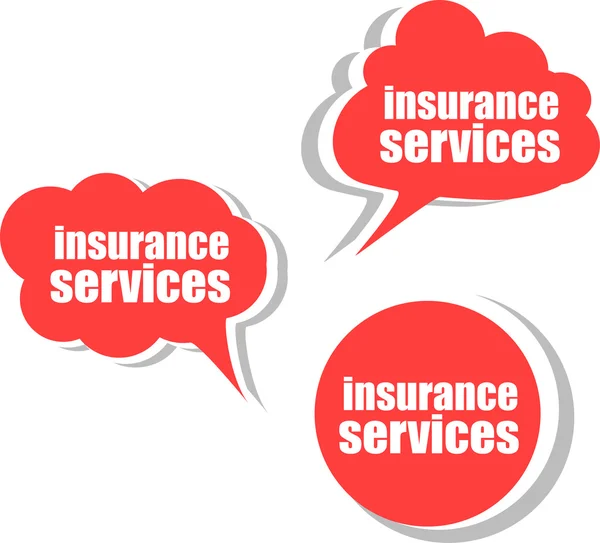 Serviços de seguros, Conjunto de adesivos, etiquetas, etiquetas. Modelo para infográficos — Fotografia de Stock