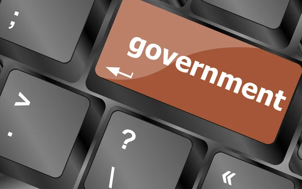 Government word on keyboard key, notebook computer button — Stock Photo, Image