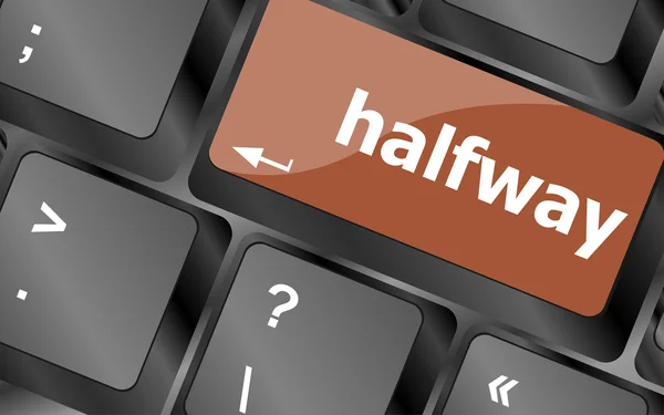 Halfway word on computer pc keyboard key — Stock Photo, Image