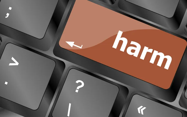 Harm word on computer pc keyboard key — Stock Photo, Image