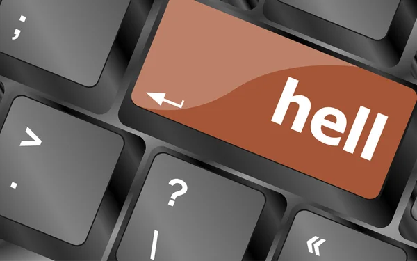 Hell word on computer pc keyboard key — Stock Photo, Image