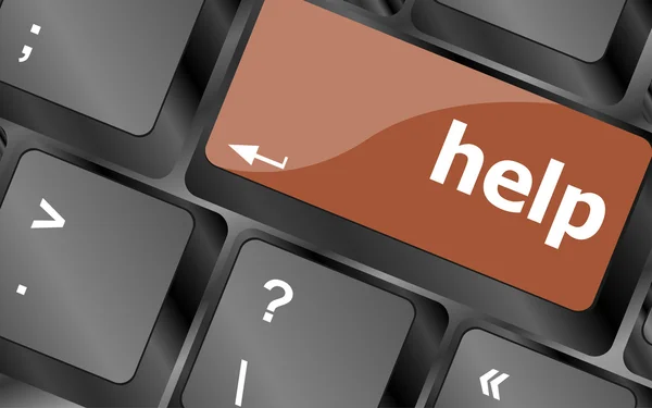 Word help on computer keyboard key showing question concept — Stock Photo, Image