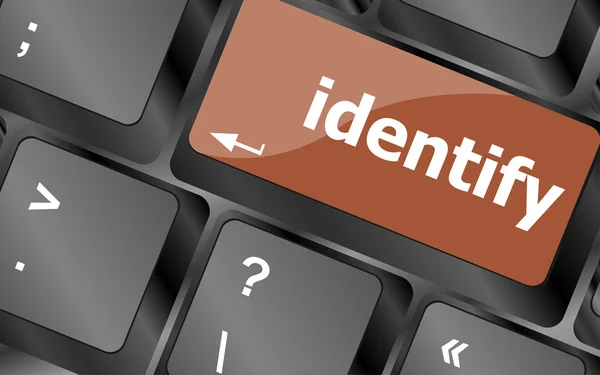 Tastiera del computer con parola identificare sul pulsante Invio — Foto Stock