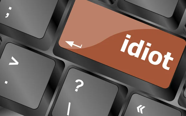 Idiot word on computer pc keyboard key — Stock Photo, Image