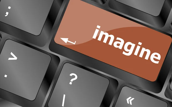 Imagine word on computer pc keyboard key — Stock Photo, Image