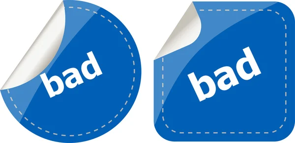 Slecht woord op stickers button set, label — Stockfoto