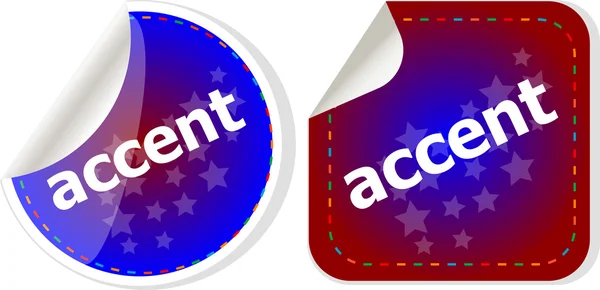 Accent stickers ingesteld op wit, icoon knop — Stockfoto