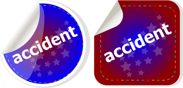 Accident stickers set on white, icon button — Stock Photo, Image