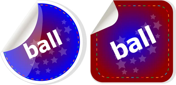 Bal woord op stickers knop set, label — Stockfoto