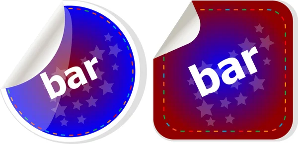Bar word on stickers button set, business label — Stock Photo, Image