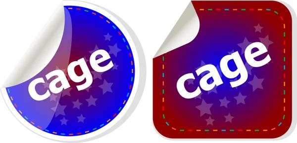 Cage word stickers set, web icon button — Stock Photo, Image