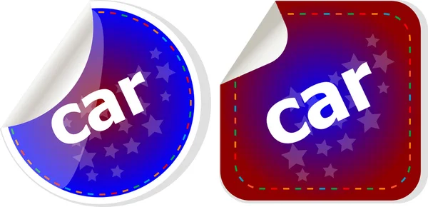 Car word stickers set, web icon button — Stock Photo, Image