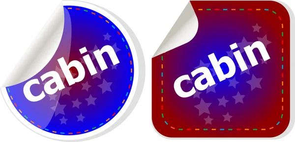 Cabin word stickers set, web icon button — Stock Photo, Image