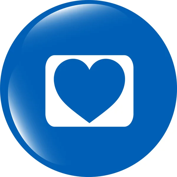 Miłości serca ikona przycisku znak na białym tle — Zdjęcie stockowe