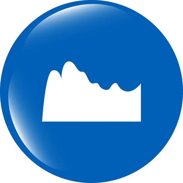 Mountain on glossy web icon isolated on white background — Stock Photo, Image