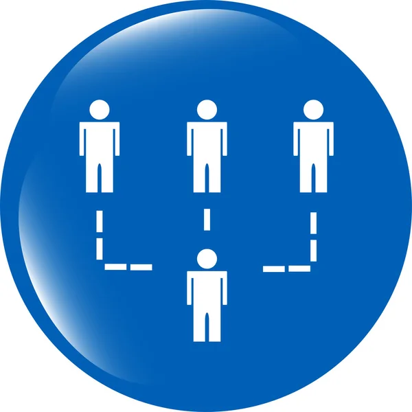 Pictogram knop met net van de mens binnen, geïsoleerd op wit — Stockfoto