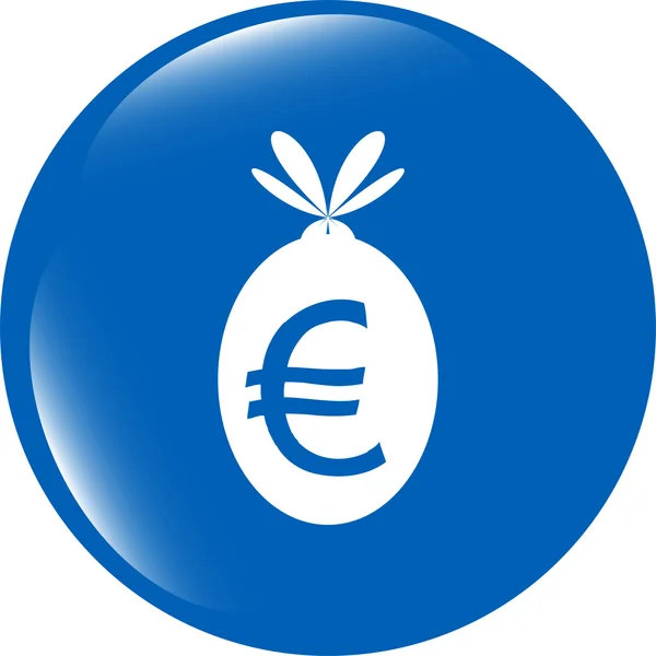 Pictogram knop geld zak geïsoleerd op wit — Stockfoto