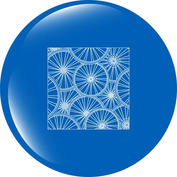 Fiets wielen glanzend web pictogram knop geïsoleerd op wit — Stockfoto