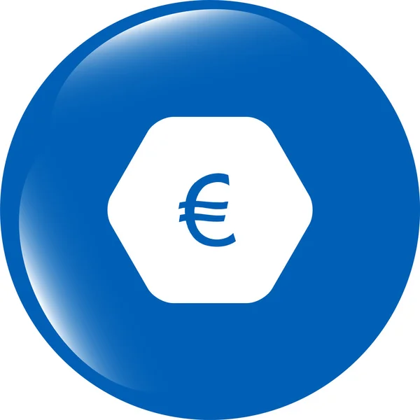 Web-ikon på moln med euro eur pengar tecken — Stockfoto
