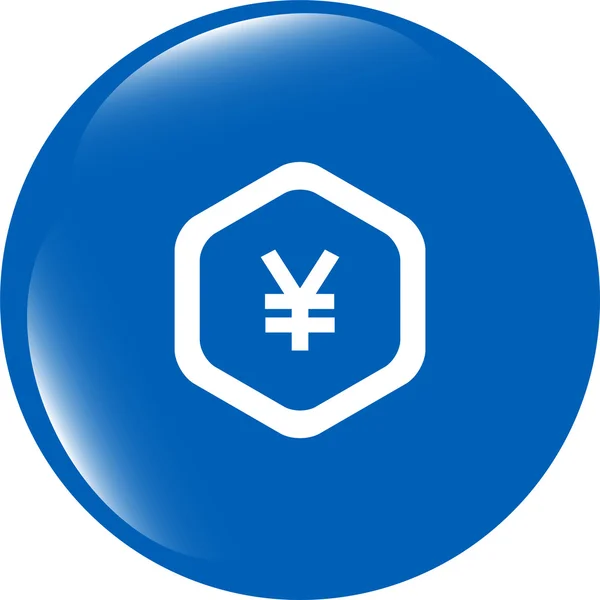 Webb ikon på skydd tecken med yen pengar tecken — Stockfoto