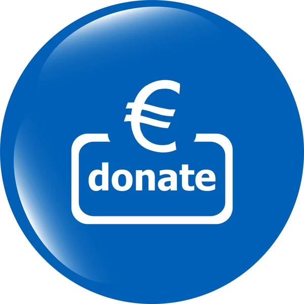 Donate sign icon. Euro eur symbol. Green shiny button. Modern UI website button — Stock Photo, Image