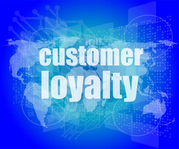 Marketing concept: woorden van klantenloyaliteit op digitaal scherm — Stockfoto