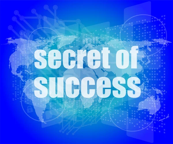 Secret of success text on digital touch screen interface — Stock Photo, Image