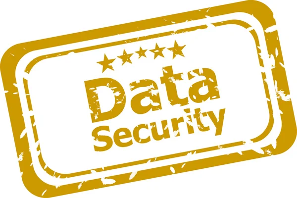 白い背景の上のゴム製スタンプに関するデータのセキュリティ — ストック写真