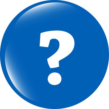 Soru işareti simgesi Web beyaz arka plan üzerinde izole düğmesini