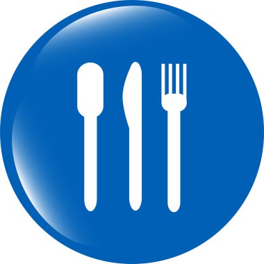 yiyecek ağı parlak simgesi, beyaz üzerine izole edilmiş düğme