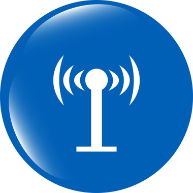 Beyaz arkaplanda kablosuz simge simgesi (düğme)