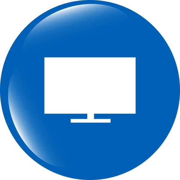 TV web pictogram knop geïsoleerd op witte achtergrond — Stockfoto