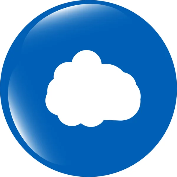 Chmura ikona przycisk web na białym tle — Zdjęcie stockowe