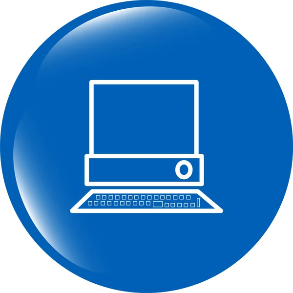 PC computer op web-knop (pictogram) geïsoleerd op wit — Stockfoto