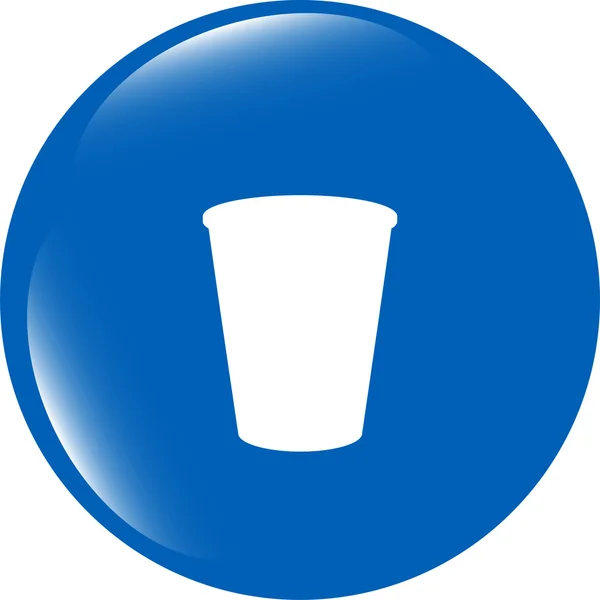 Kaffeetasse Symbol Web-Taste isoliert auf weißem Hintergrund — Stockfoto