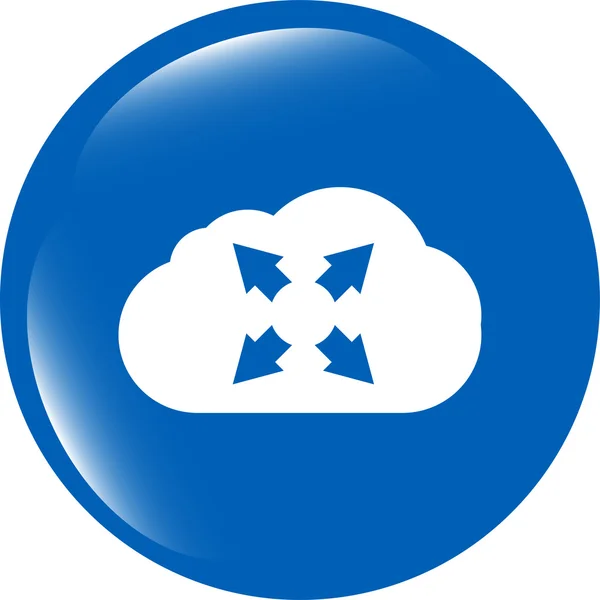 Abstract cloud set icoon. Uploadknop. Laadsymbool. Ronde knop — Stockfoto