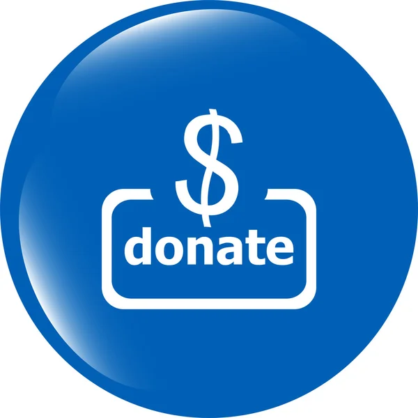 Donate sign icon. Dollar usd symbol. shiny button. Modern UI website button — Stock Photo, Image