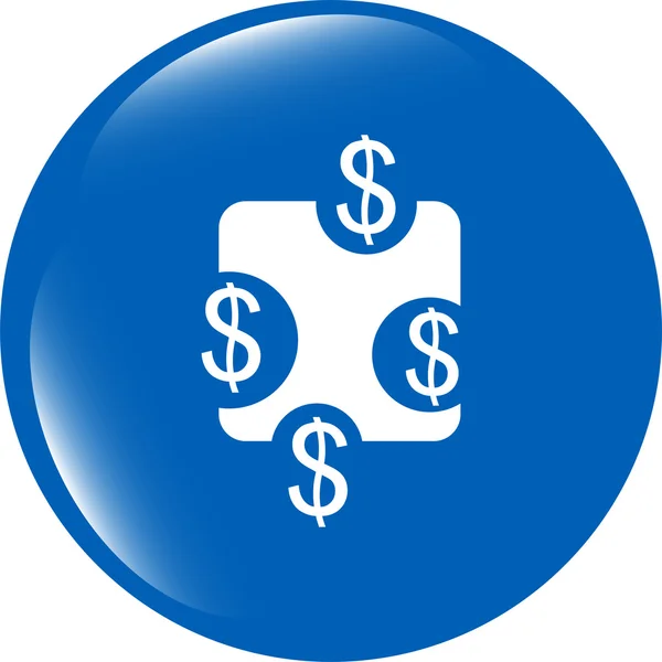 Web sign icon. Dollar usd symbol. shiny button. Modern UI website button — Stock Photo, Image