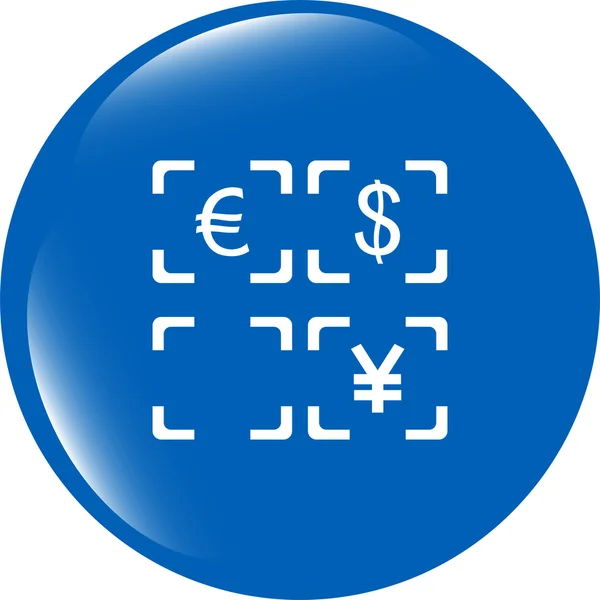 Currency exchange sign icon. Currency converter symbol. Money label. shiny button — Stock Photo, Image