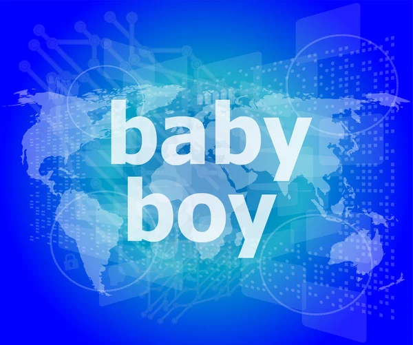 Baby boy word on a virtual digital background — Stock Photo, Image
